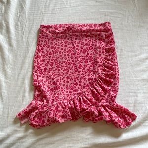 Boohoo floral pink mini skirt